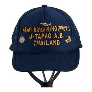 Vintage Trucker Cap 484th Bombwing U-Tapao A.B. Thailand With Pins Snapback